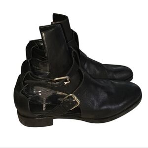 Pierre Hardy Black Leather Double Strap Cutout Ankle Boots 40.5 Euro